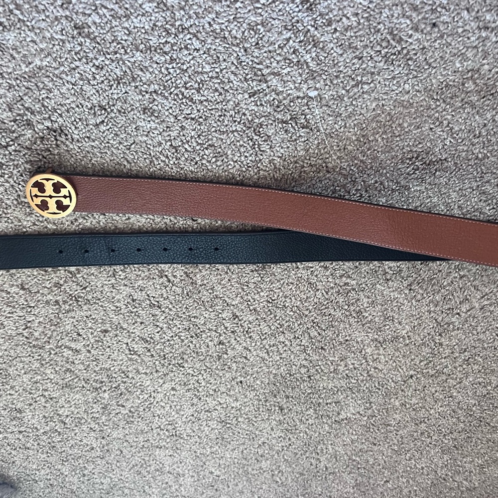 Tory Burch 1.5” Miller Belt Reversible -Brown and Black-medium